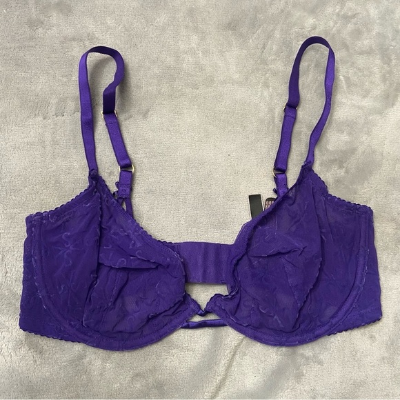 New! Victoria’s Secret Dream Angels Mesh Unlined Logo Demi Bra 10328 - Picture 2 of 9